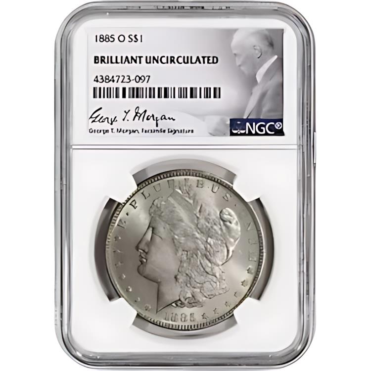 楽天市場】1885-O US モルガン シルバー ダラー $1 - NGC ブリリアント