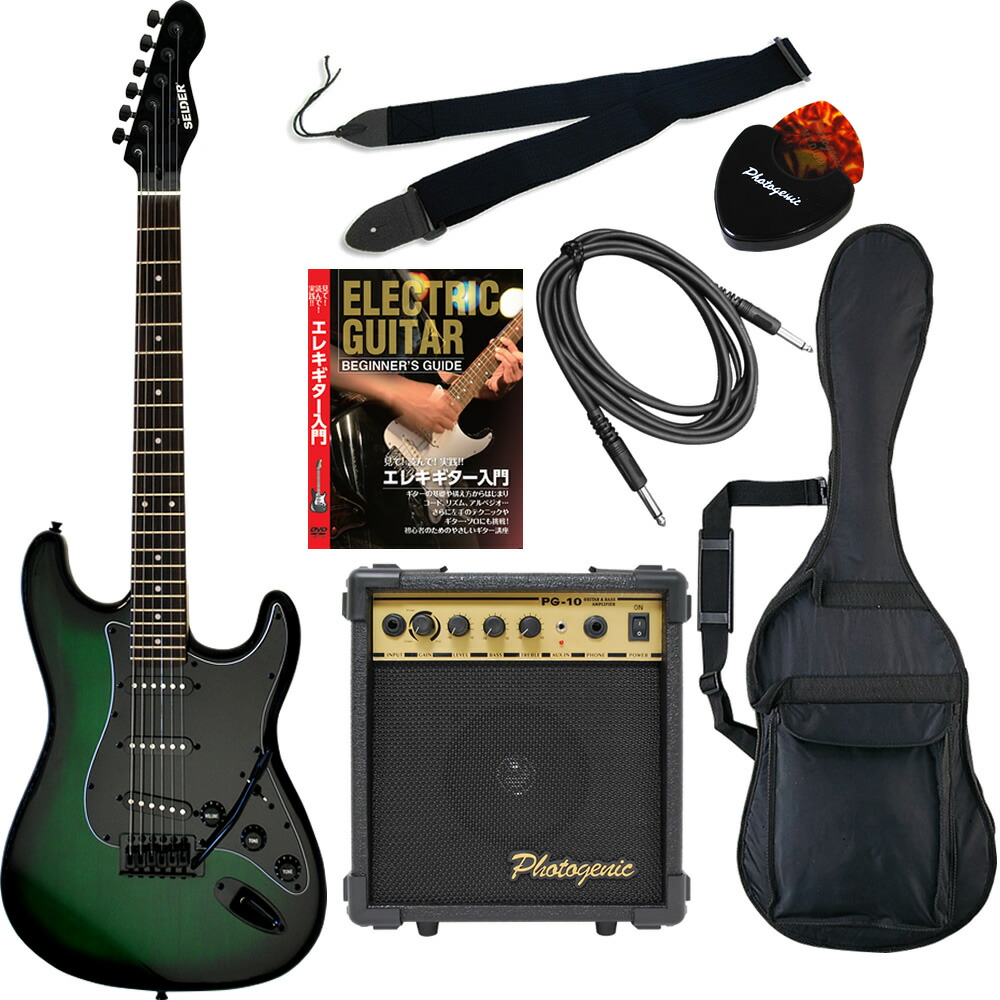 エレキギター SELDER 黒 ソフトケース付き