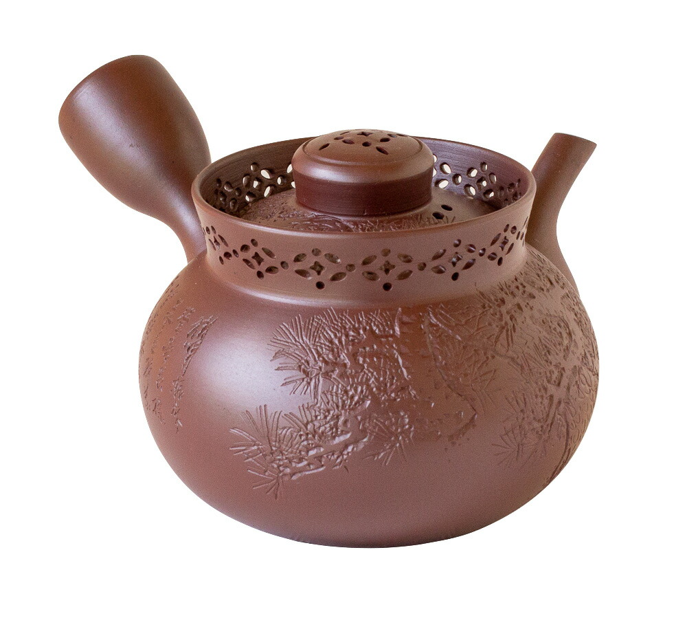 萬古焼 蟹図 漢詩文 急須 細工 古美術 萬古焼 蟹図 漢詩文 急須 細工