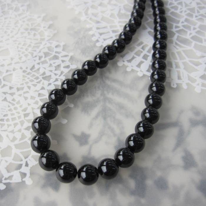 楽天市場】黒珊瑚 ネックレス （9mm） G.SILVER 葬儀 喪服 フォーマル