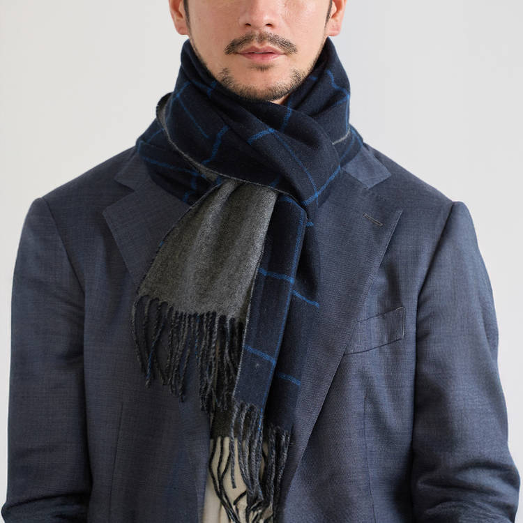 楽天市場】メンズマフラー カシミヤ マフラー メンズ リバーシブル