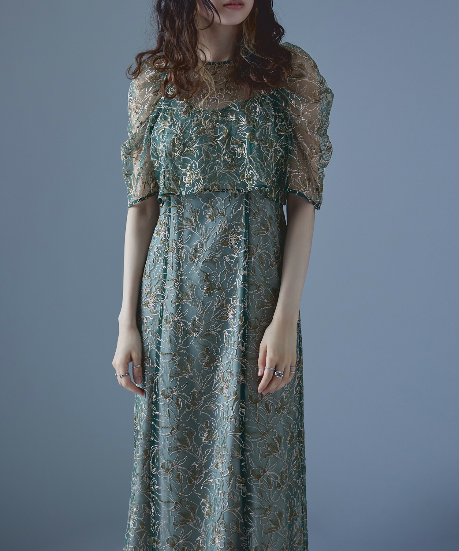 楽天市場】刺繍レースレイヤードドレス ワンピース ワンピ ドレス 五分