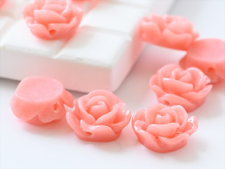 楽天市場】カボション パーツ バラ 通し穴付 ベビーピンク 10mm 1cm 10