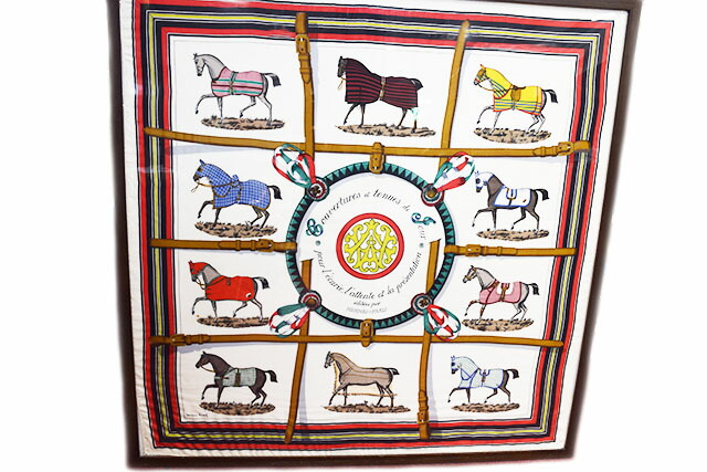 楽天市場】エルメス HERMES シルクスカーフ 額入り カレ 90×90