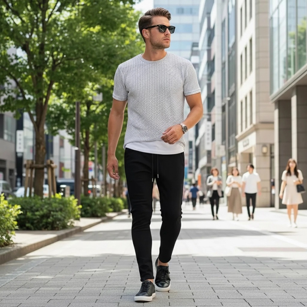 スキニーパンツ メンズ マッチョ ファッション チノパン がっちり体型