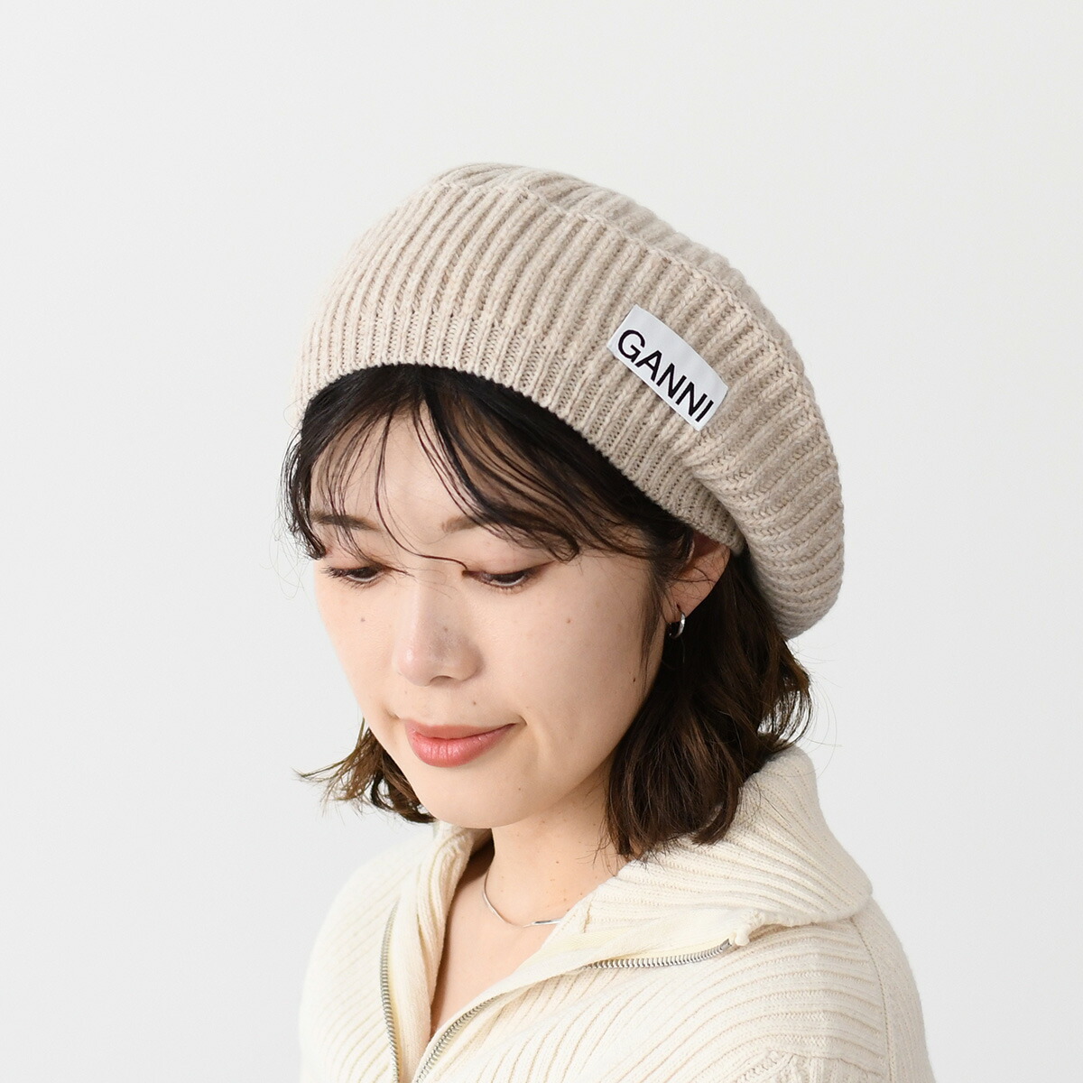 GANNI ニット帽 水色 ビーニー GANNI（ガニー） ニット帽 帽子