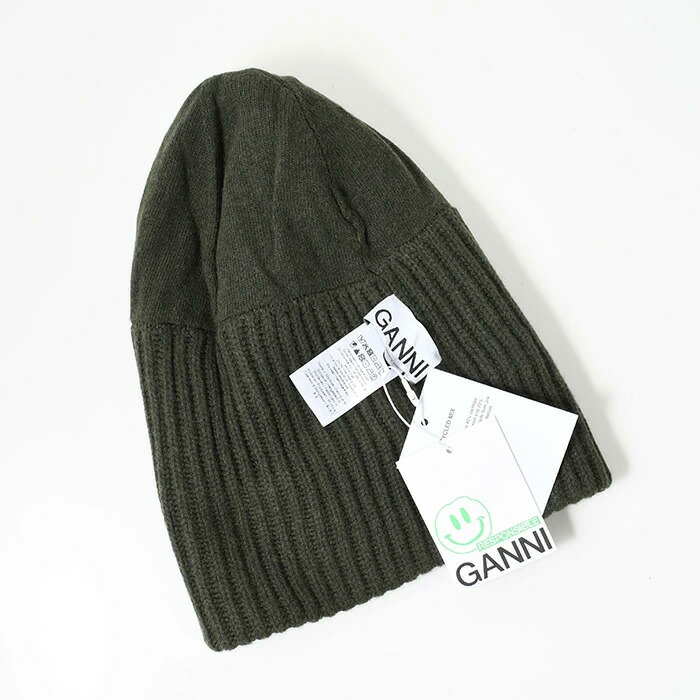 楽天市場】【P10倍対象】GANNI ガニー ニット帽 帽子 ロゴ リブ