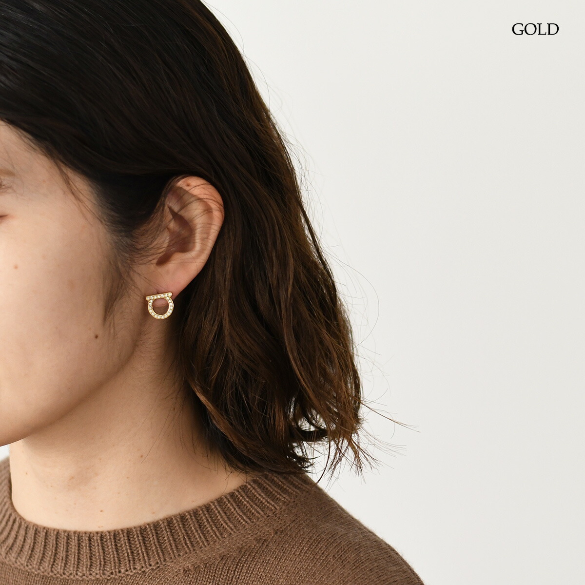 楽天市場】FERRAGAMO フェラガモ ガンチーニ クリスタル ピアス 760122