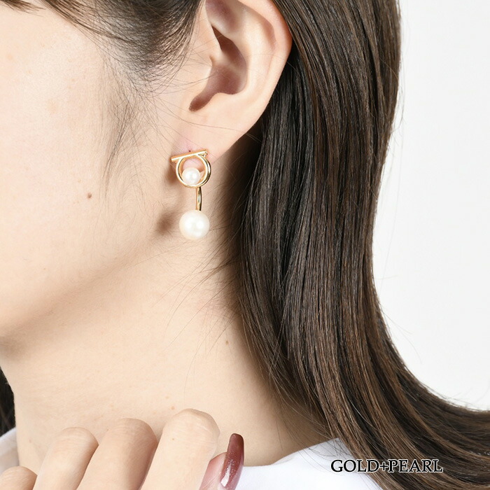 楽天市場】FERRAGAMO フェラガモ ピアス ガンチーニ パールピアス