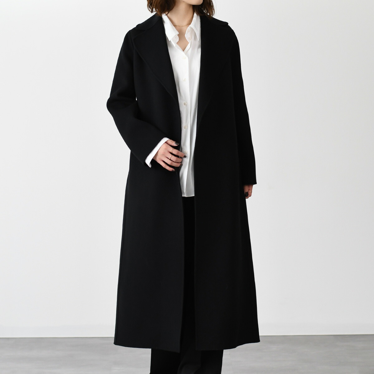 S MAX MARA ヴァージンウール ダブルフェイス コート ブラック 38