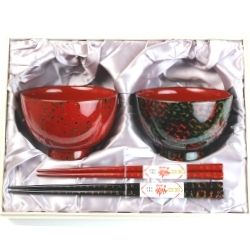 楽天市場】【送料無料】小林漆器 津軽塗 夫婦汁椀・箸セット（桐箱入
