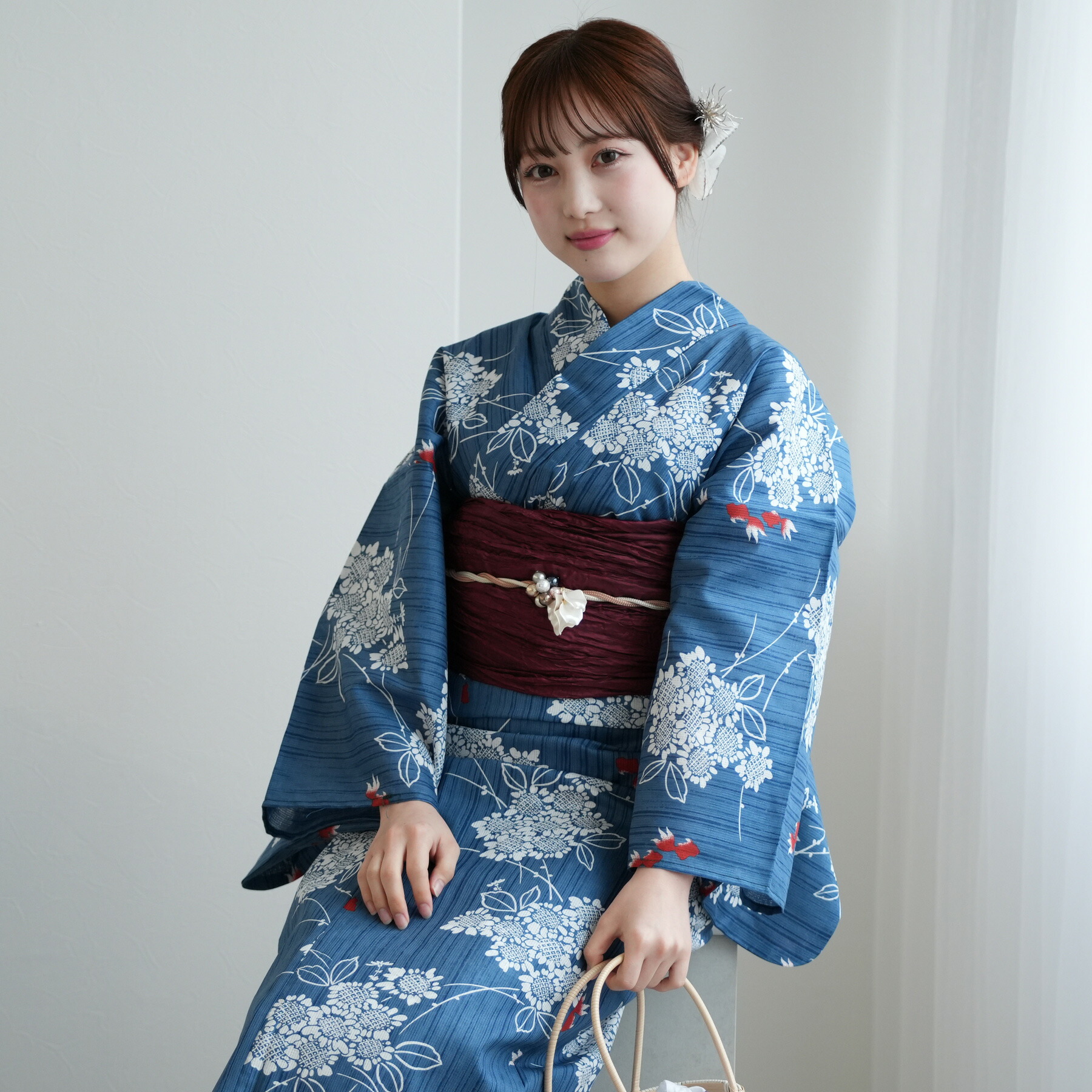 帯揚 正絹 総絞り 振袖 成人式 ターコイズブルー 水色 変わり織 専用です☆