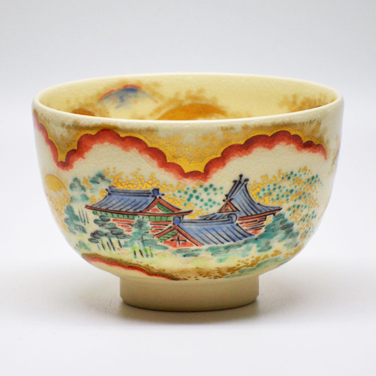 林淡幽造 赤絵七福人茶碗 共箱 林淡幽造 赤絵七福人茶碗 共箱 林淡幽造