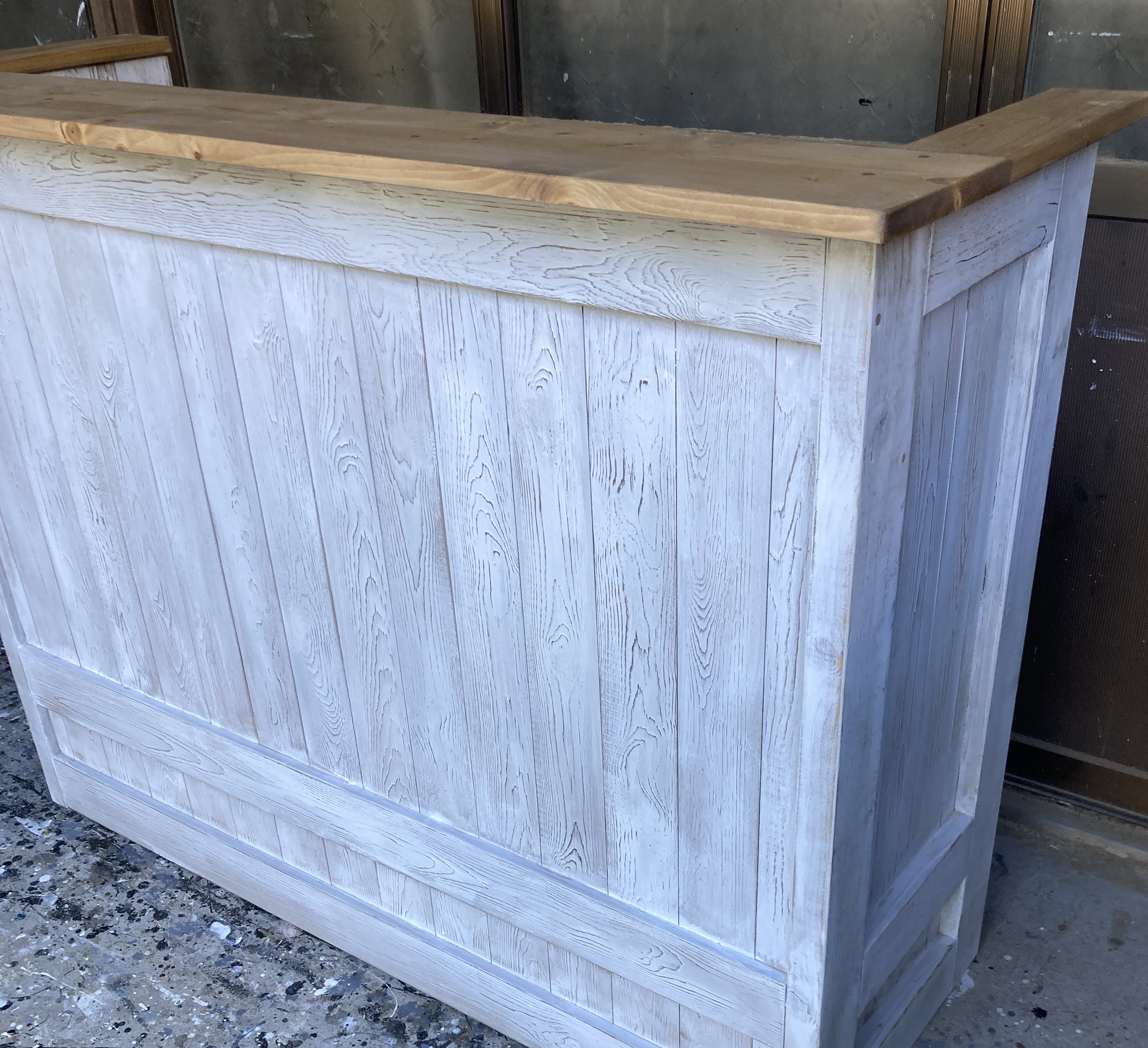 地域限定送料込み】レジカウンターホワイト木製シャビーシック