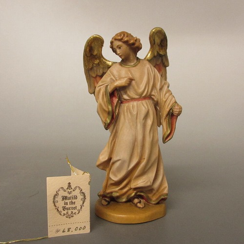 ANRI アンリ ガチョウ アヒル 女性 木彫り 人形 オブジェ 34cm ANRI