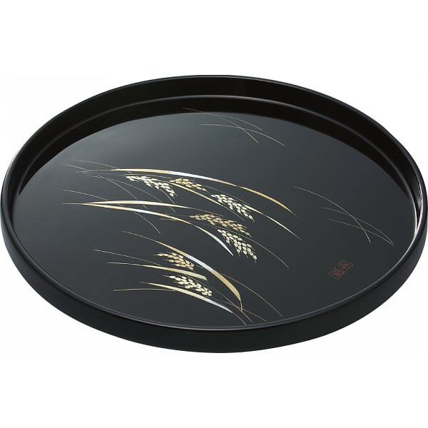 輪島塗3枚セット円形漆器膳 （布着本堅地）丸盆 輪島塗3枚セット円形