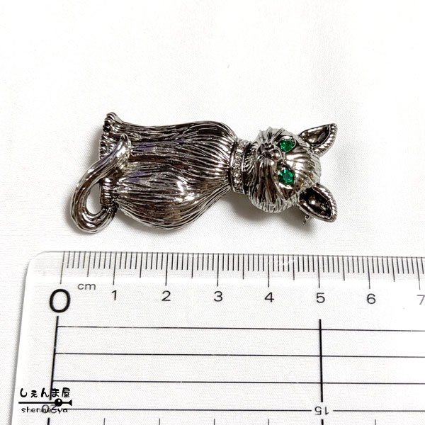 楽天市場】アンティーク調 アンティークシルバーの猫ちゃんブローチ