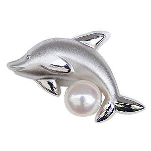 楽天市場】ドルフィン イルカ ブローチ パール 真珠 ピンブローチ