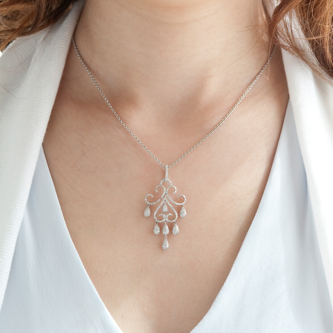 楽天市場】【在庫あり】K18WG シャンデリア ペンダントトップ