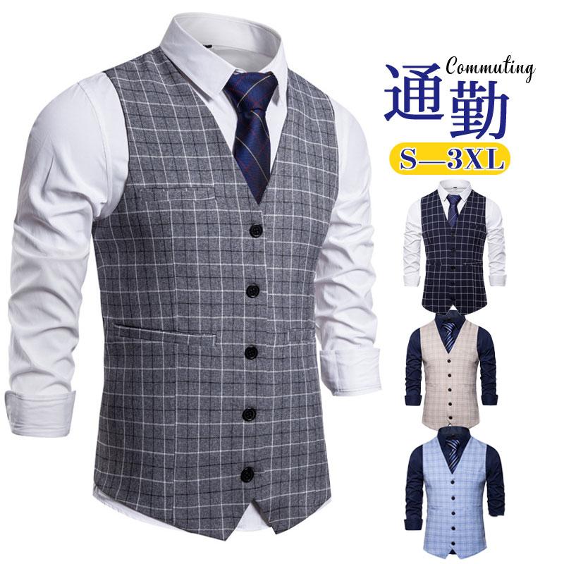 楽天市場】ベスト メンズ ジレーベスト スーツベスト チェック柄