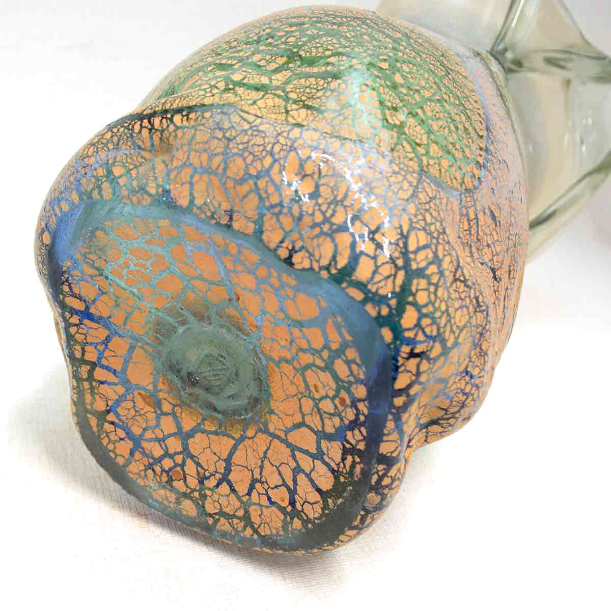 稲嶺盛吉 土紋 花器 紺緑 楽天市場】稲嶺盛吉(宙吹きガラス