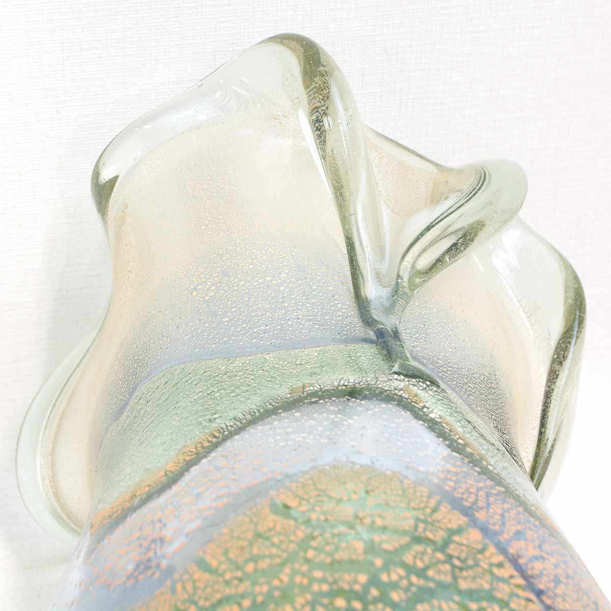 楽天市場】稲嶺盛吉(宙吹きガラス工房虹) 琉球ガラス 花入れ 土紋変形