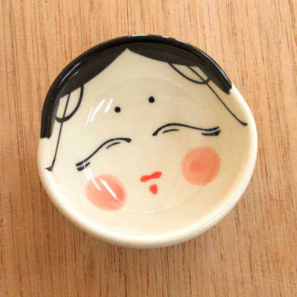 猪口 盃 おかめ お福さん 珍品 明治 大正 昭和初期 猪口 盃 おかめ お
