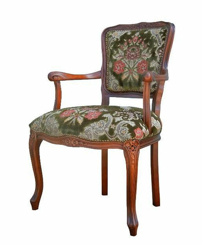 オーバルD】ロココ調フランスアンティーク肘掛け椅子 オーバルD