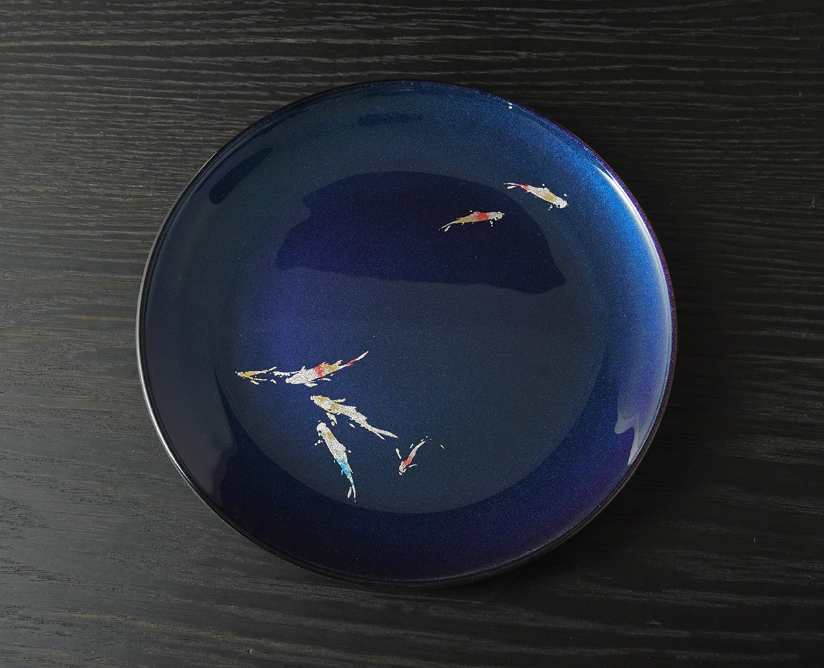 紫色の渦巻き模様ガラス皿 紫色の渦巻き模様ガラス皿 紫色の渦巻き模様