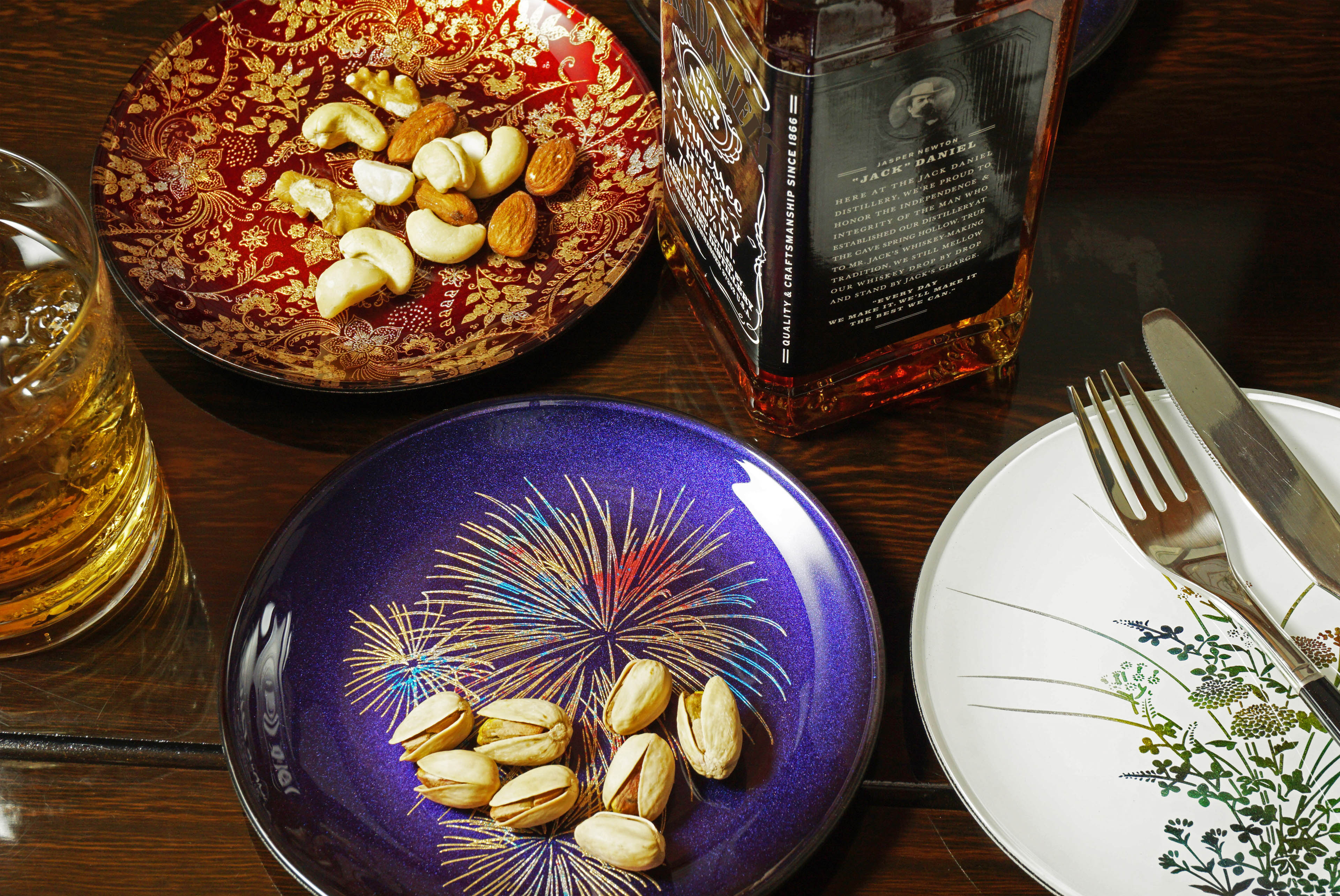 朱塗蒔絵花模様木皿10枚 [B25358] 朱塗蒔絵花模様木皿10枚 [B25358