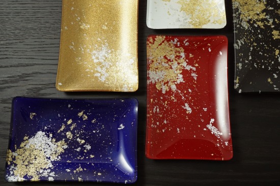 楽天市場】金銀箔ちらし角小皿5枚セット YOSHIHIKO FUJII 漆塗り 伝統