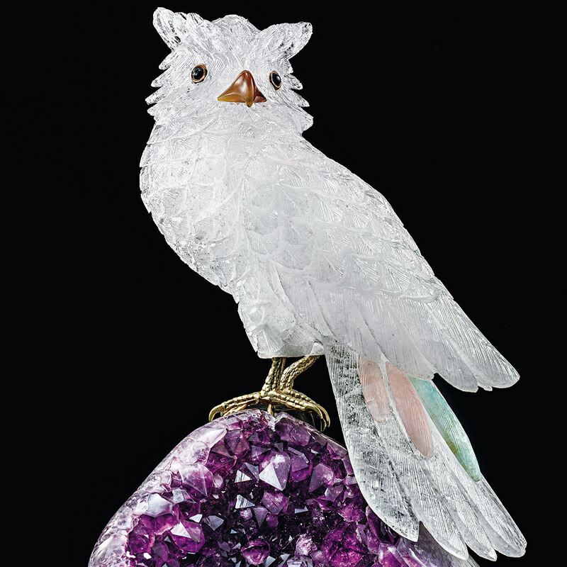 天然水晶 ふくろう MADE IN JAPAN 天然水晶 ふくろう MADE IN JAPAN