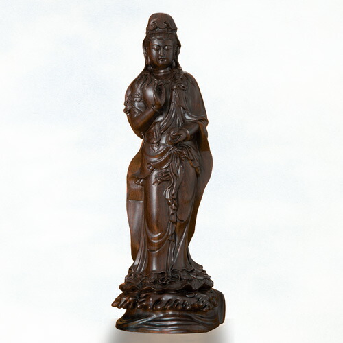 楽天市場】『 宝珠 観音菩薩 』 仏像 黒檀 木彫 工芸美術師 李建敏