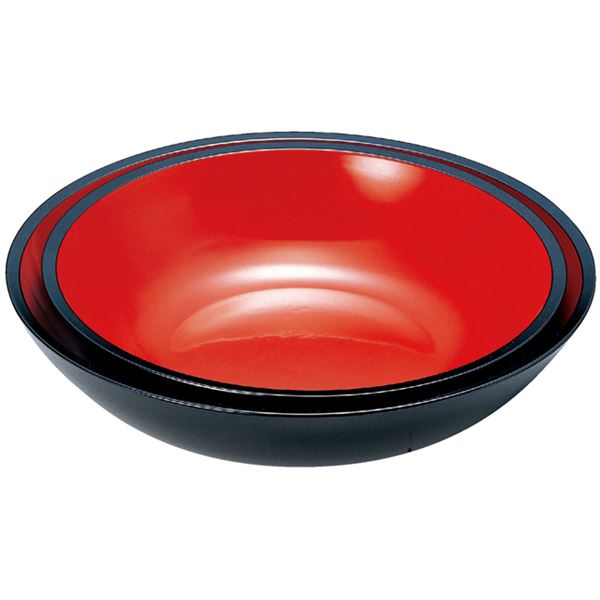 尺6 こね鉢/調理器具 【黒内朱 M】 直径481mm×108mm 日本製