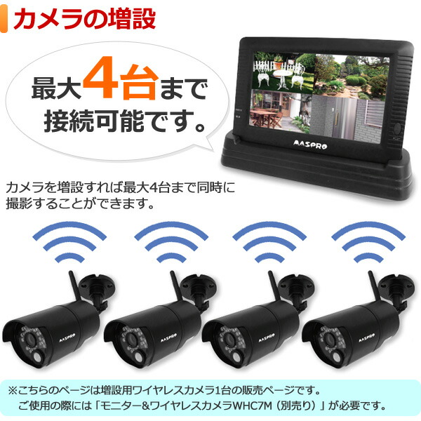 楽天市場】マスプロ MASPRO 増設用 防犯カメラ ワイヤレス 屋外