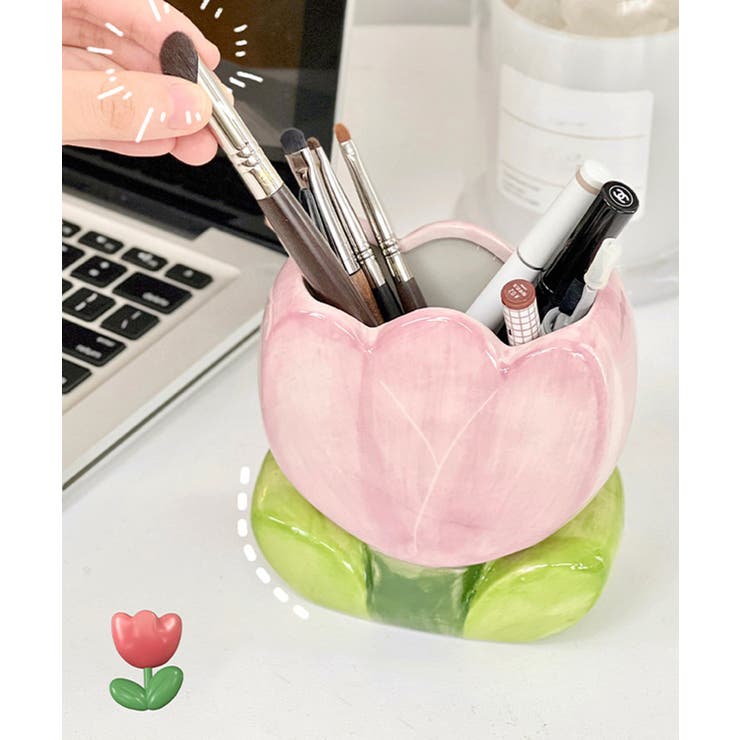 楽天市場】aimoha チューリップ型ペン立て 寝具・インテリア雑貨