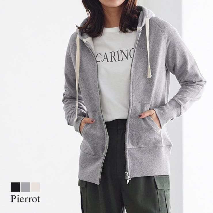 楽天市場】Pierrot 裏毛ZIPラグランパーカー 裏毛 スウェット トップス