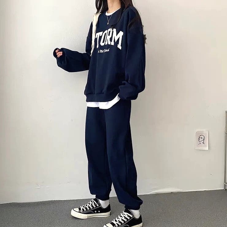 楽天市場】SHEENA 【セットアップ】ロゴトレーナー×スウェットパンツ 2