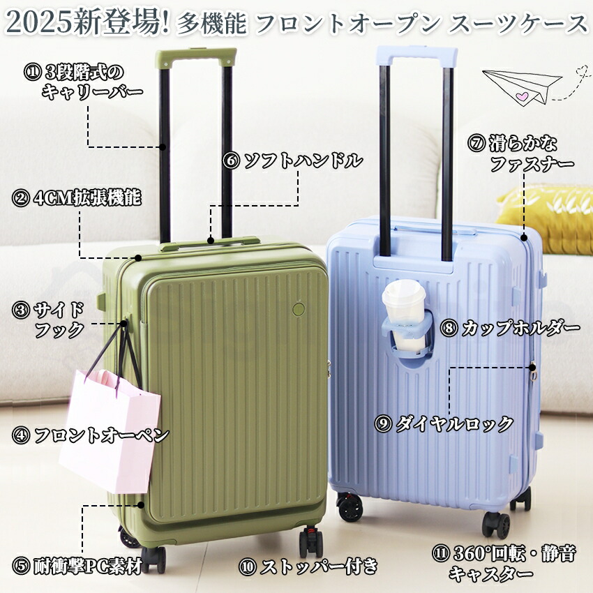 楽天市場】【片開き新発想！】 スーツケース 片面開き フロント