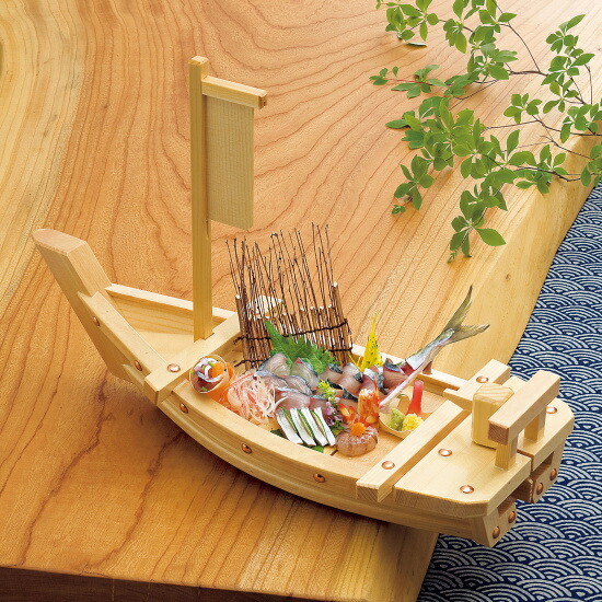 白木川舟 H-50(W41105) 盛皿・盛込・盛台 舟盛りの器・料理