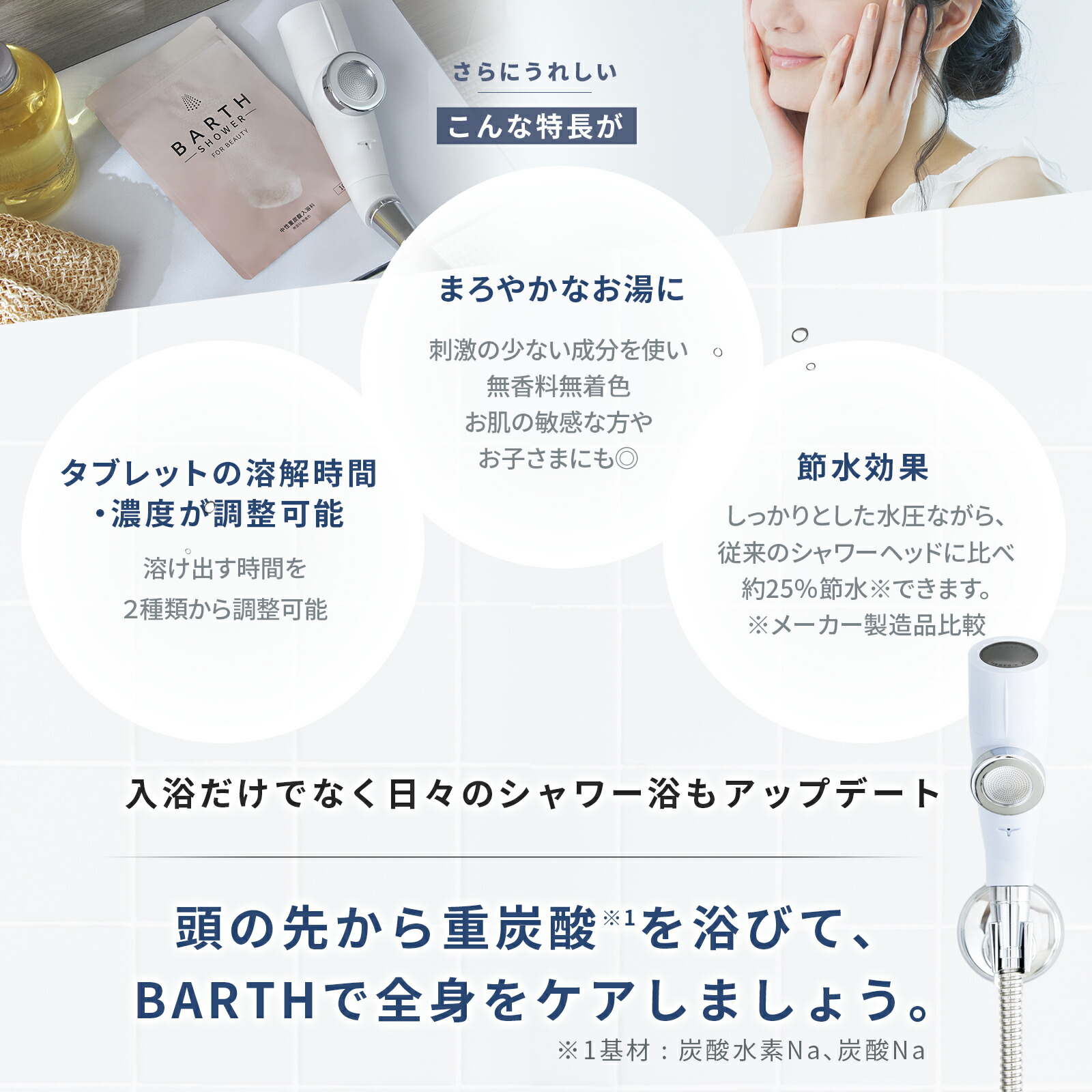 楽天市場】BARTH重炭酸バブルシャワーヘッド【公式店】 |重炭酸