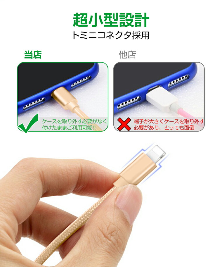 楽天市場】【楽天4位】【1m+1m+2m】 iPhone14 Pro Max 充電 ケーブル