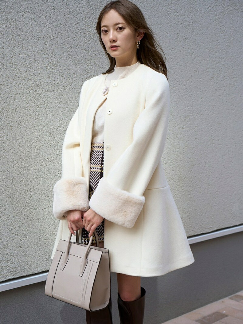 スナイデル snidel ロングコート ホワイト スナイデル＞冬のコート