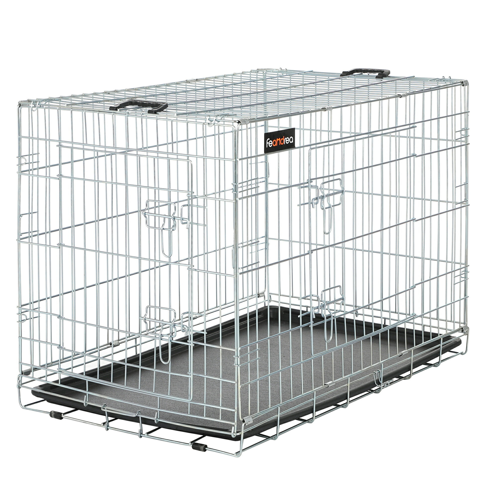 ペットケージ折り畳み式持ち手付き107x70x77.5cm室内外兼用 トレー付き