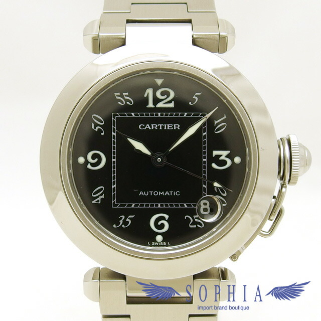 楽天市場】カルティエ パシャC 35mm 黒文字盤 SS【送料無料