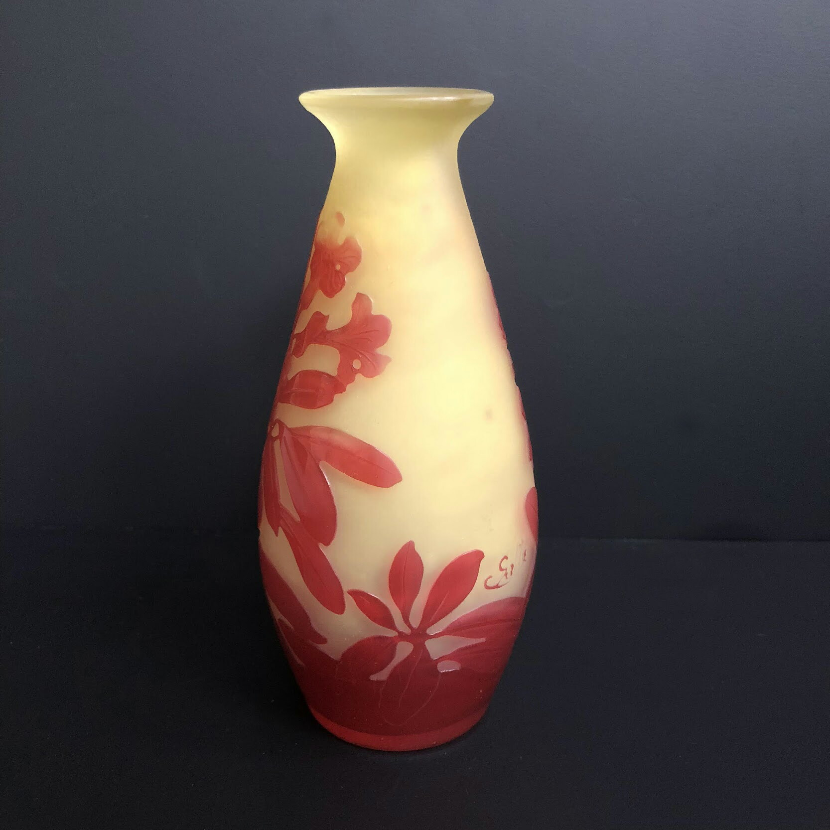 エミールガレ フクシアの花紋瓶 高さ約14.1cm 送料込み251202