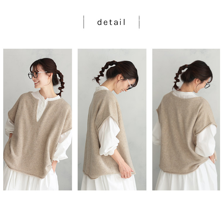 楽天市場】はちみつ堂 キーネックのニットベスト M/L/LL/3L/4L/5L