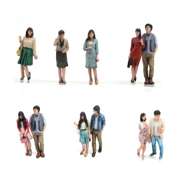 楽天市場】ジオラマ 人 人形 3Dカラー 1/64 10Aセット 10体入り 55