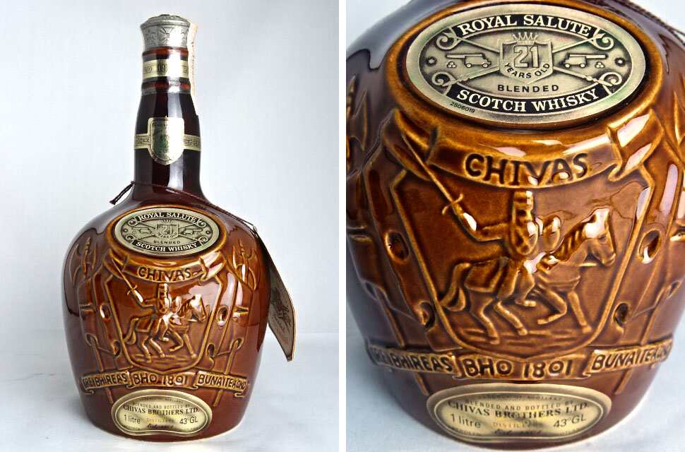 楽天市場】□オールドボトル□ ロイヤルサルート 21年 茶 1000ml 43度