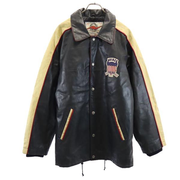 楽天市場】アヴィレックス バックロゴ レザージャケット L ブラック系